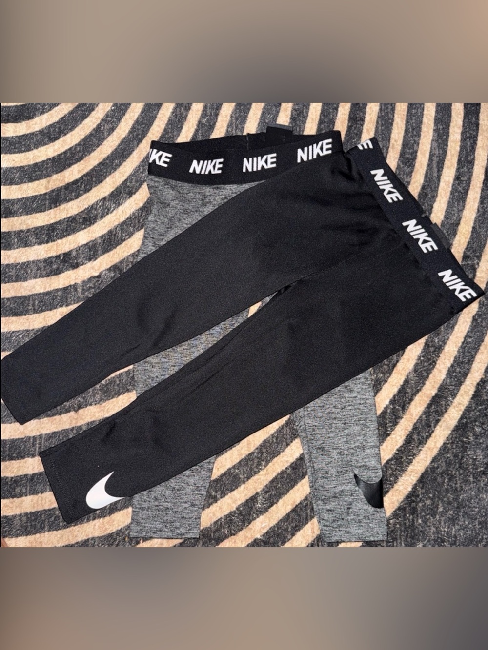 Nike Kids' Black and Gray Leggings Set  size 4